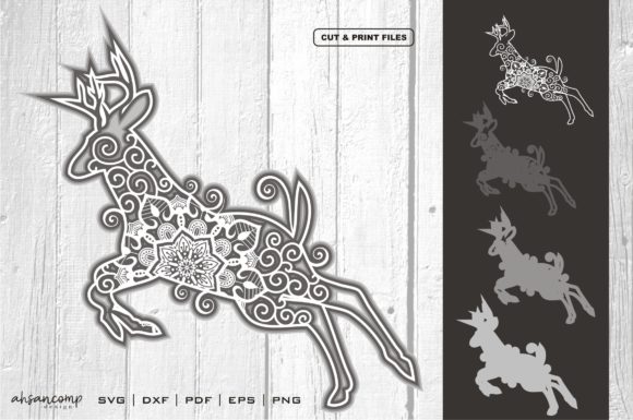 3D Deer Mandala 01: A Versatile 3D SVG for Shadow Boxes