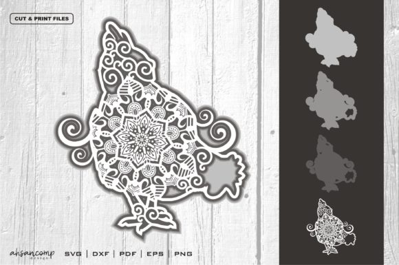 3D SVG Chicken Layers for Shadow Boxes