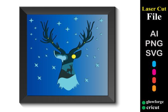 3D SVG Christmas Deer for Festive Branding