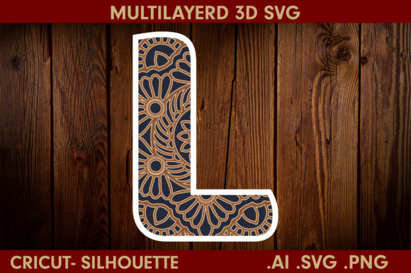 3D SVG Letter L for Shadow Boxes & Etsy Sales
