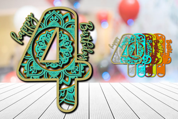 4th Birthday Cake Topper Mandala 3D SVG Shapes Review