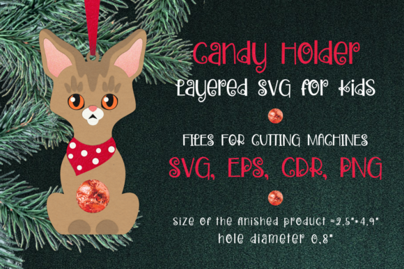 Abyssinian Cat Christmas Candy Holder: 3D SVG Review