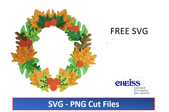 Fall - Thanksgiving Wreath SVG: 3D SVG Paper Flowers