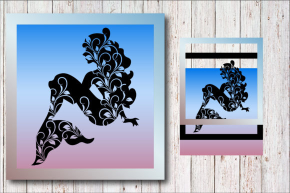 Floral Mermaid Wall Art: 3D SVG for Shadow Boxes & Brands