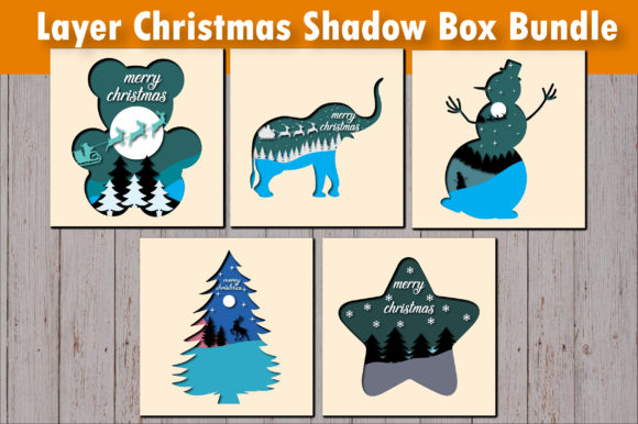 Layer Christmas Bundle Shadow Box: 3D SVG for Brands