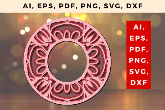 Layered O Letter Mandala SVG: 3D SVG Shapes for Brands