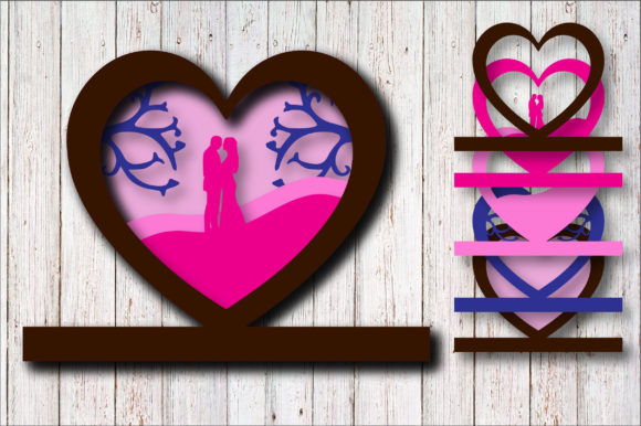 Layered Valentine's Couple: 3D SVG Shapes for Blogs