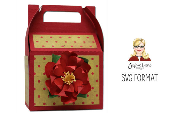 Poinsettia Gable Box: A 3D SVG Christmas Asset