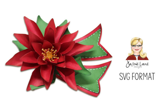 Poinsettia Gift Bow: A 3D SVG Christmas Asset