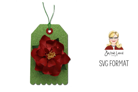 Poinsettia Gift Tag: 3D SVG for Paper Flowers
