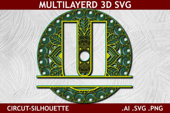 Review: Split Alphabet U Letter Mandala 3D SVG Shapes