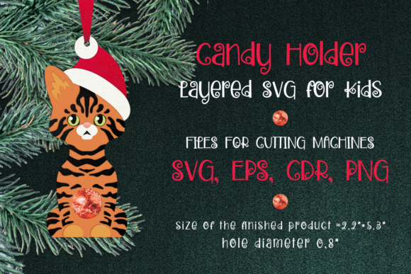 Toyger Cat 3D SVG Ornament for Christmas Branding