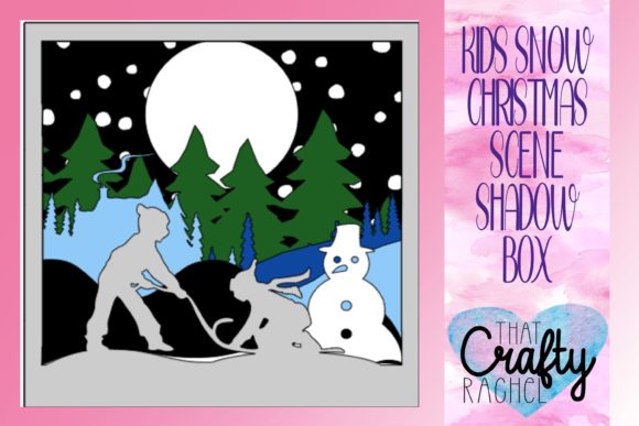 Winter Scene Children Shadow Box SVG: 3D SVG for Shadow Boxes